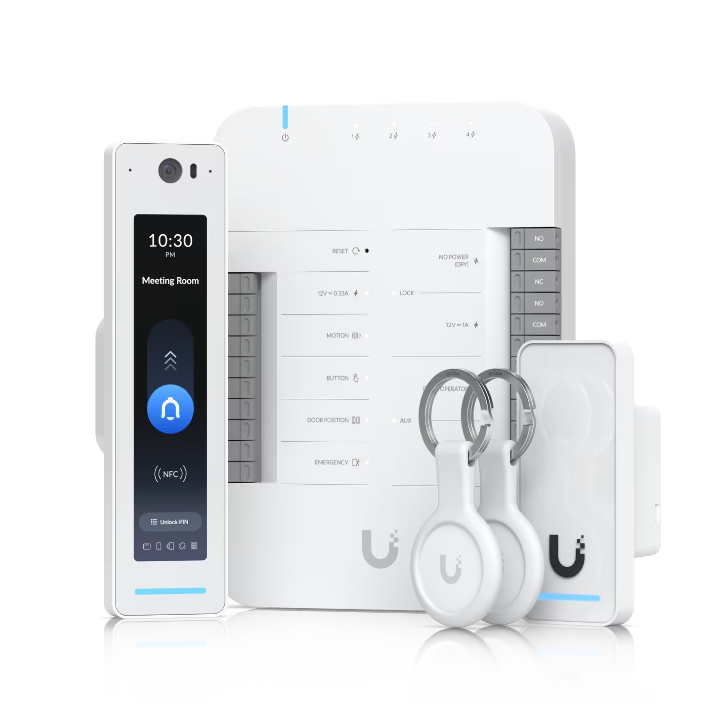 Close-up of the hub included in the Ubiquiti UniFi Access G3 Starter Kit Pro.
