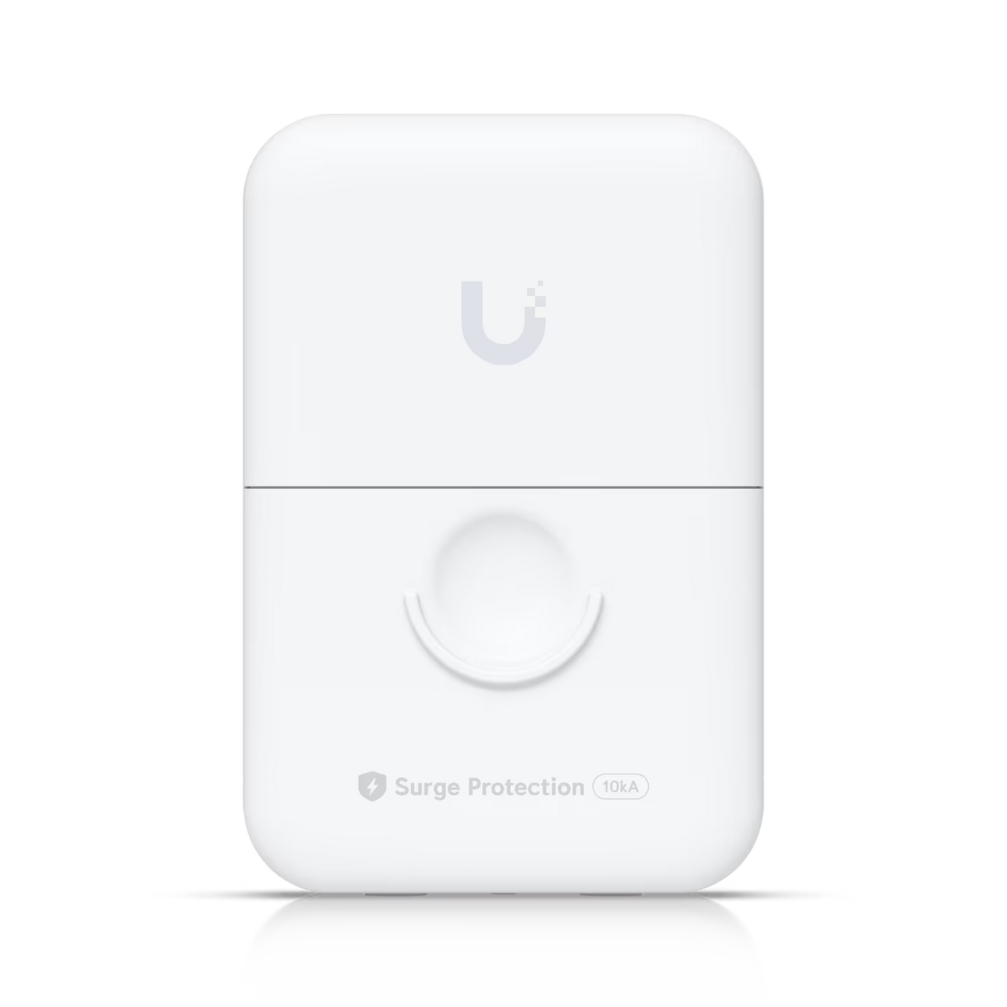 Front view of the Ubiquiti Grounded Ethernet Surge Protector showing its sleek design.