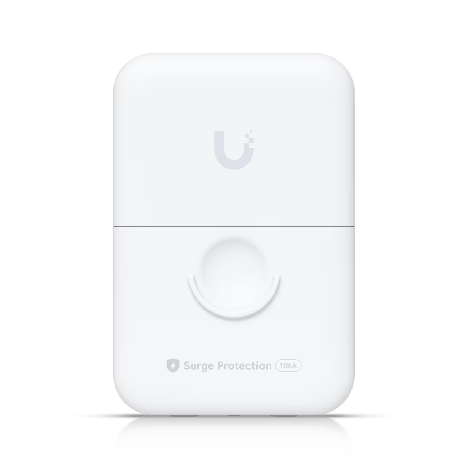 Front view of the Ubiquiti Grounded Ethernet Surge Protector showing its sleek design.