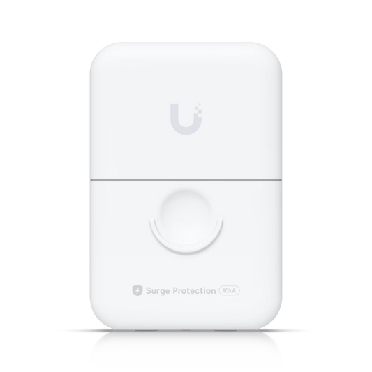 Front view of the Ubiquiti Grounded Ethernet Surge Protector showing its sleek design.