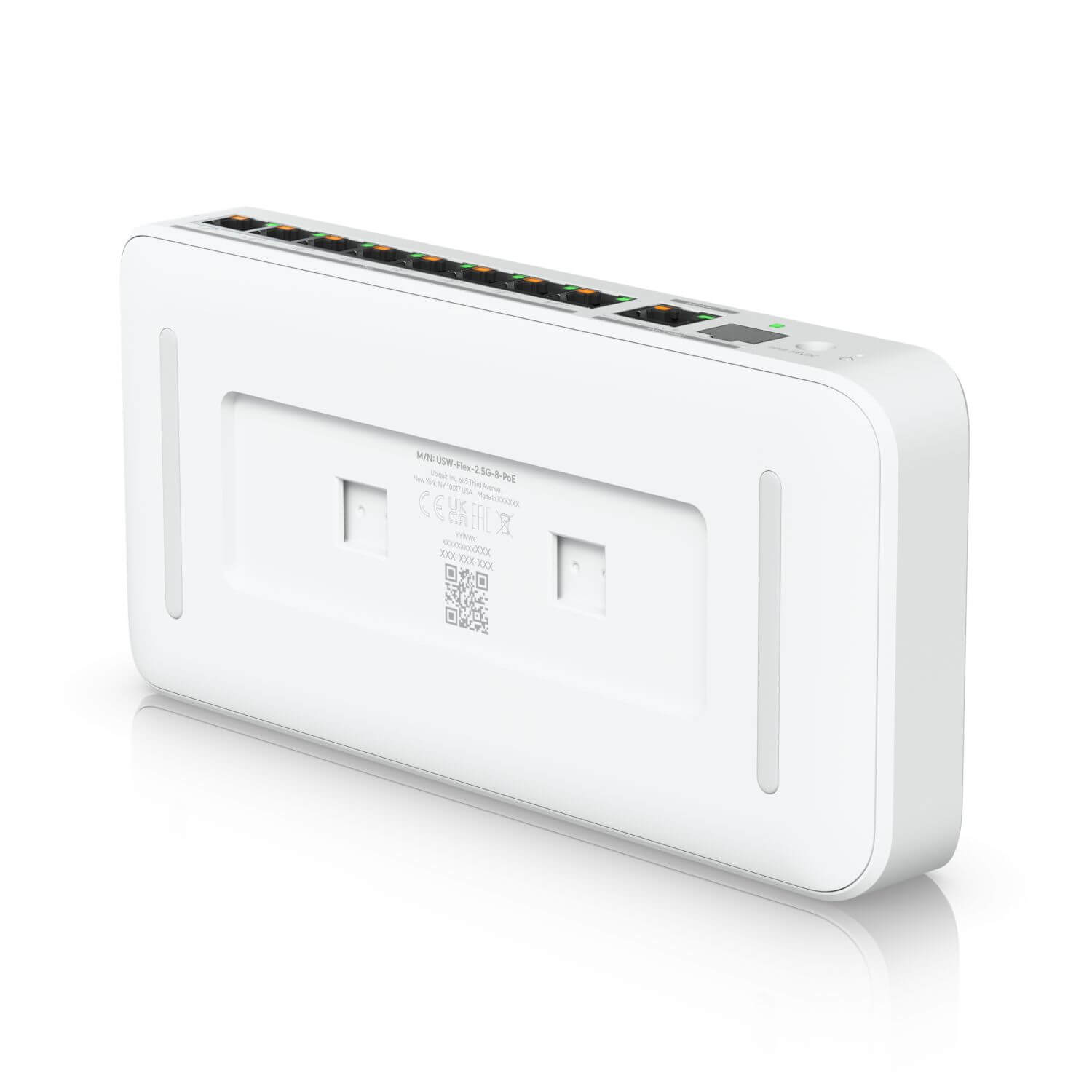 Ubiquiti UniFi Switch FLEX with 8 ports, featuring 2.5GbE connectivity and a 10GbE uplink.