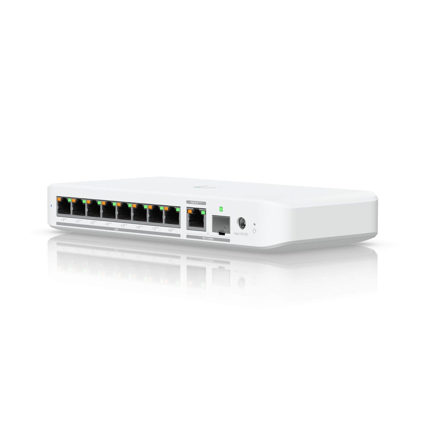 Ubiquiti UniFi Switch FLEX featuring 8 ports of 2.5GbE and a 10GbE uplink, designed for high-performance networking.