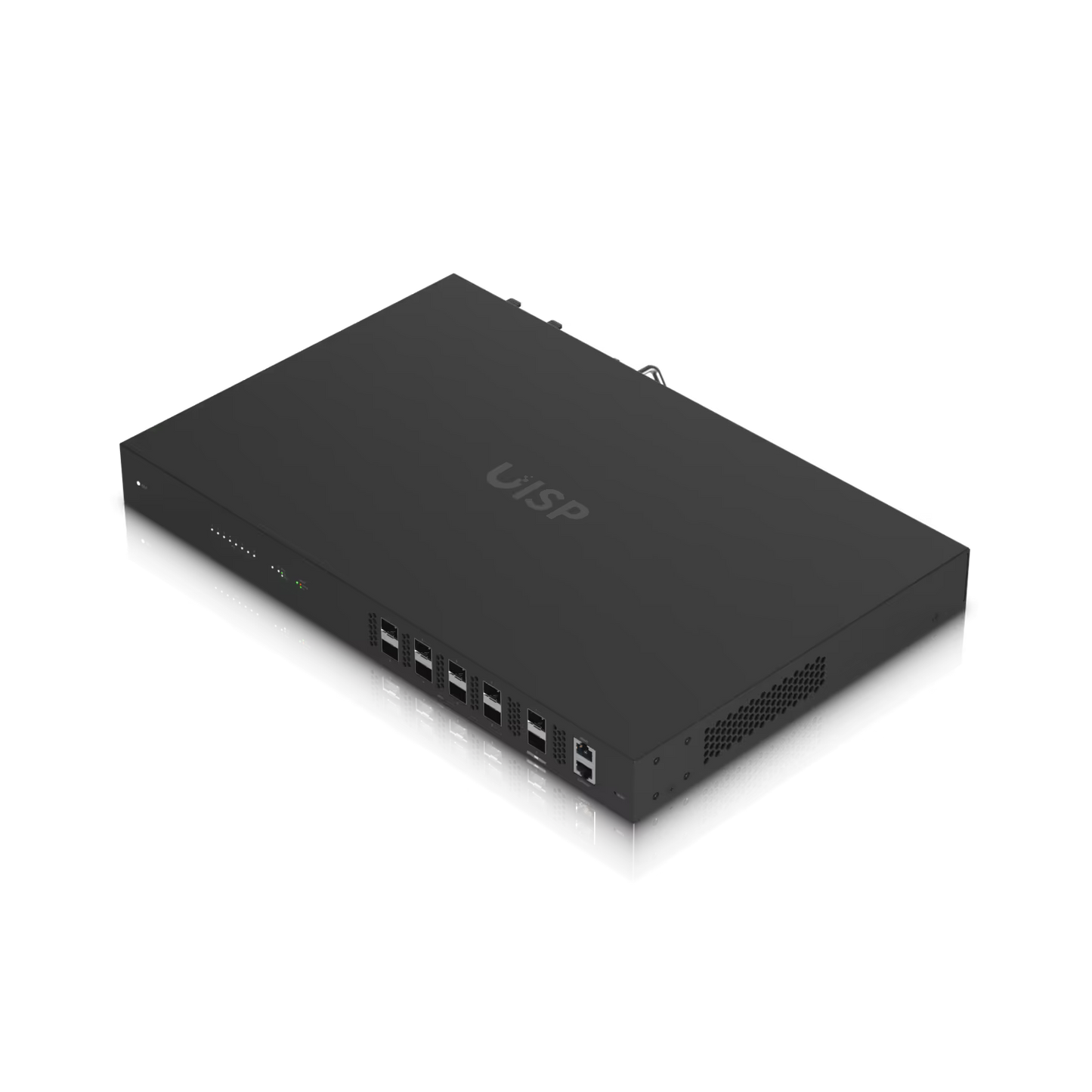 Side view of the Ubiquiti UISP Fiber GPON OLT displaying its design.