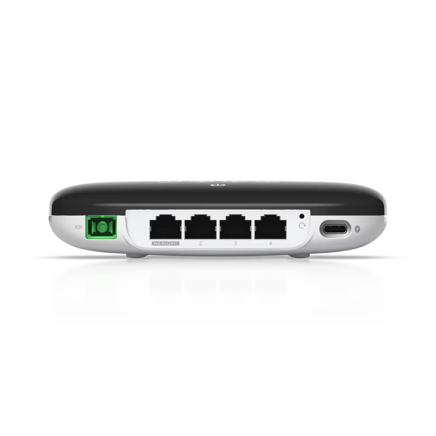 Ubiquiti UISP Fiber WiFi 6 GPON CPE with included accessories such as mounting hardware and power adapter.