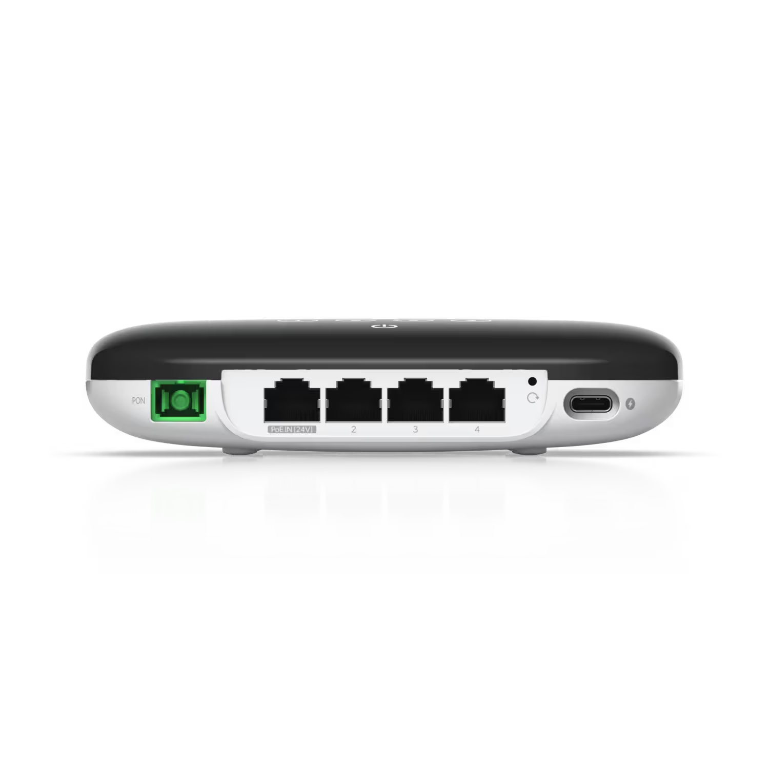 Ubiquiti UISP Fiber WiFi 6 GPON CPE with included accessories such as mounting hardware and power adapter.
