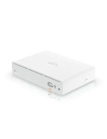 Ubiquiti UISP Console 9 Port Gigabit 2SFP+ webp image emphasizing its robust build.