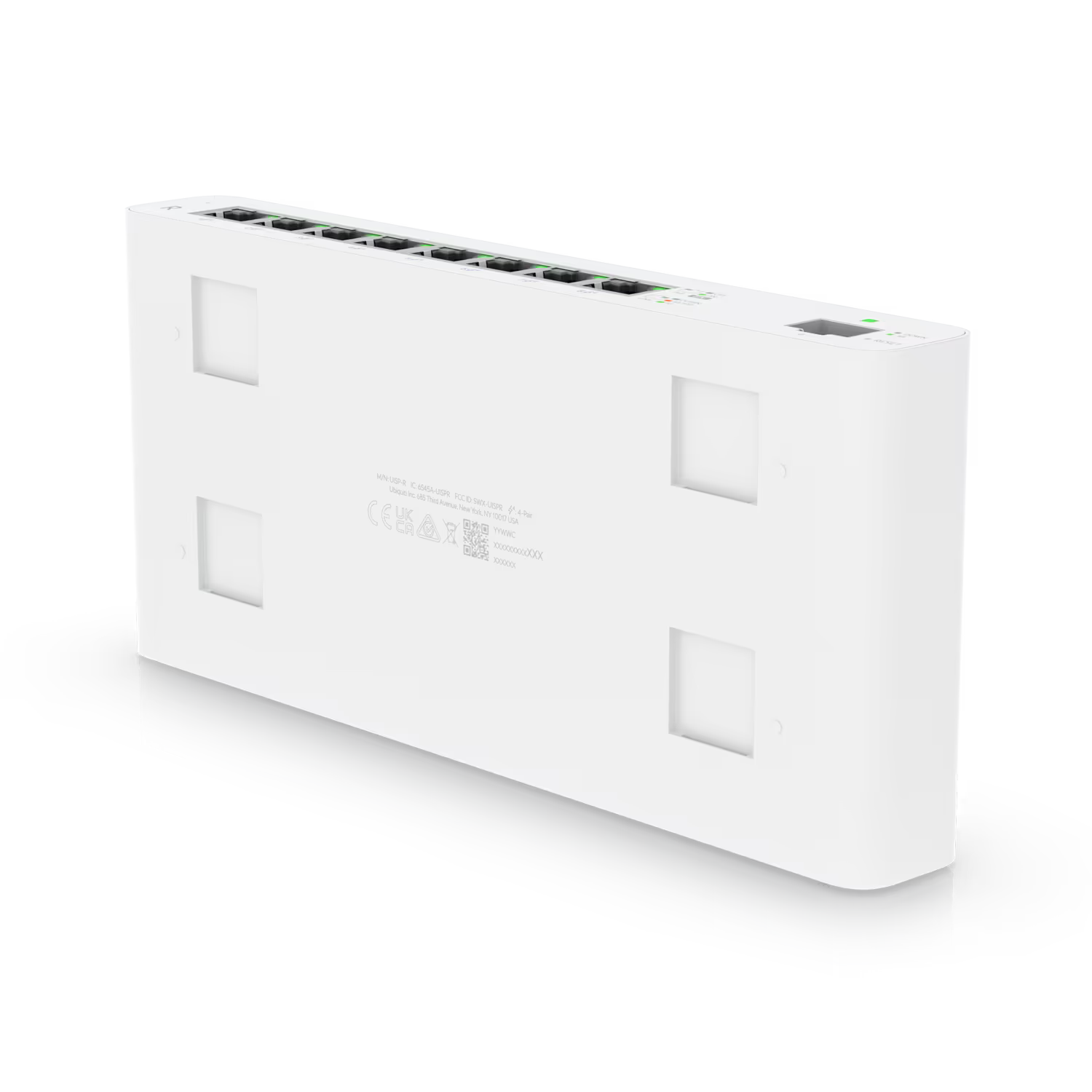 Ubiquiti UISP Router 8 Port Gigabit PoE 110W 1SFP installed in a network rack.