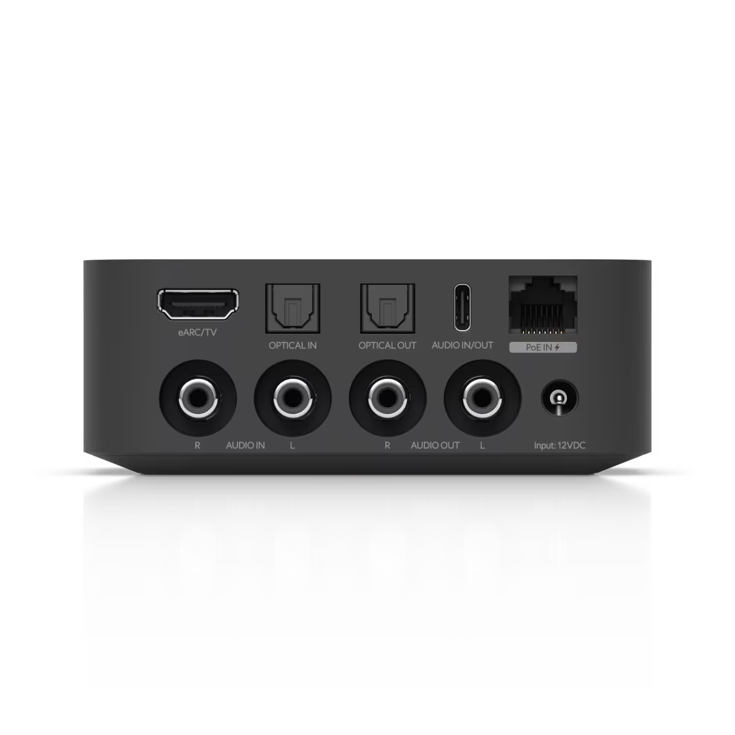 Accessories included with the Ubiquiti UniFi PoE Audio Port Audio Streamer, such as power adapters and mounting hardware.
