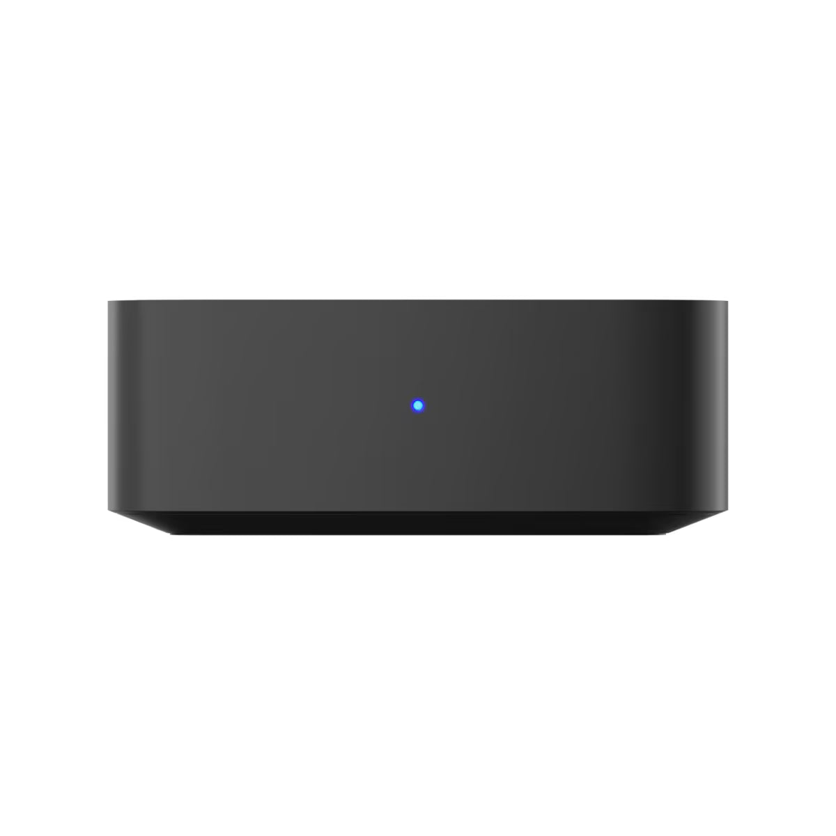 Front view of the Ubiquiti UniFi PoE Audio Port Audio Streamer, showcasing its sleek design and connectivity options.