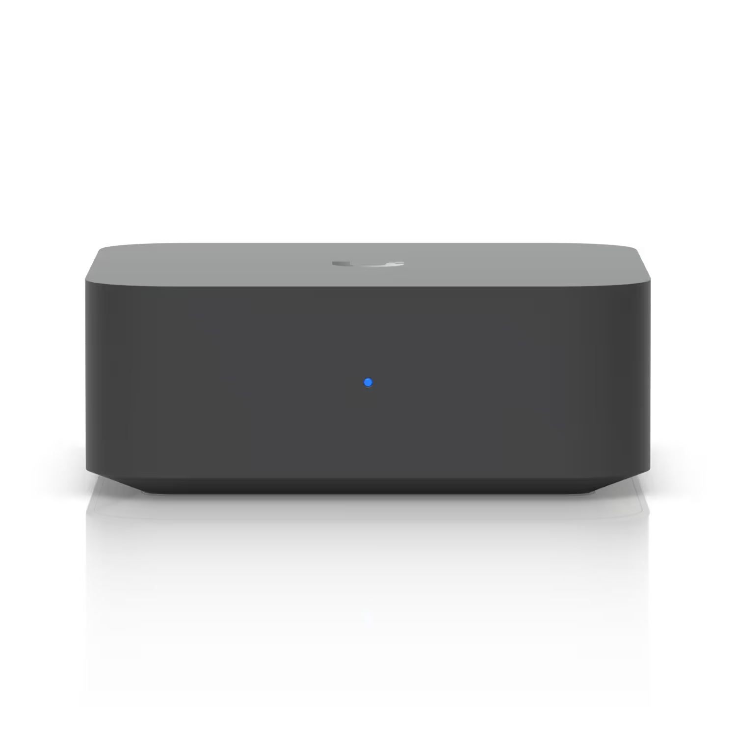 Ubiquiti UniFi PoE Audio Port Audio Streamer installed in a modern office environment, demonstrating its integration into audio systems.