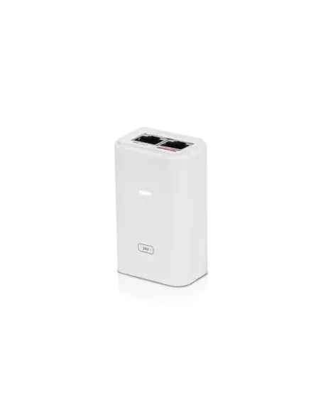 Ubiquiti Gigabit PoE Adapter 24V 12W with no cable, medium view.