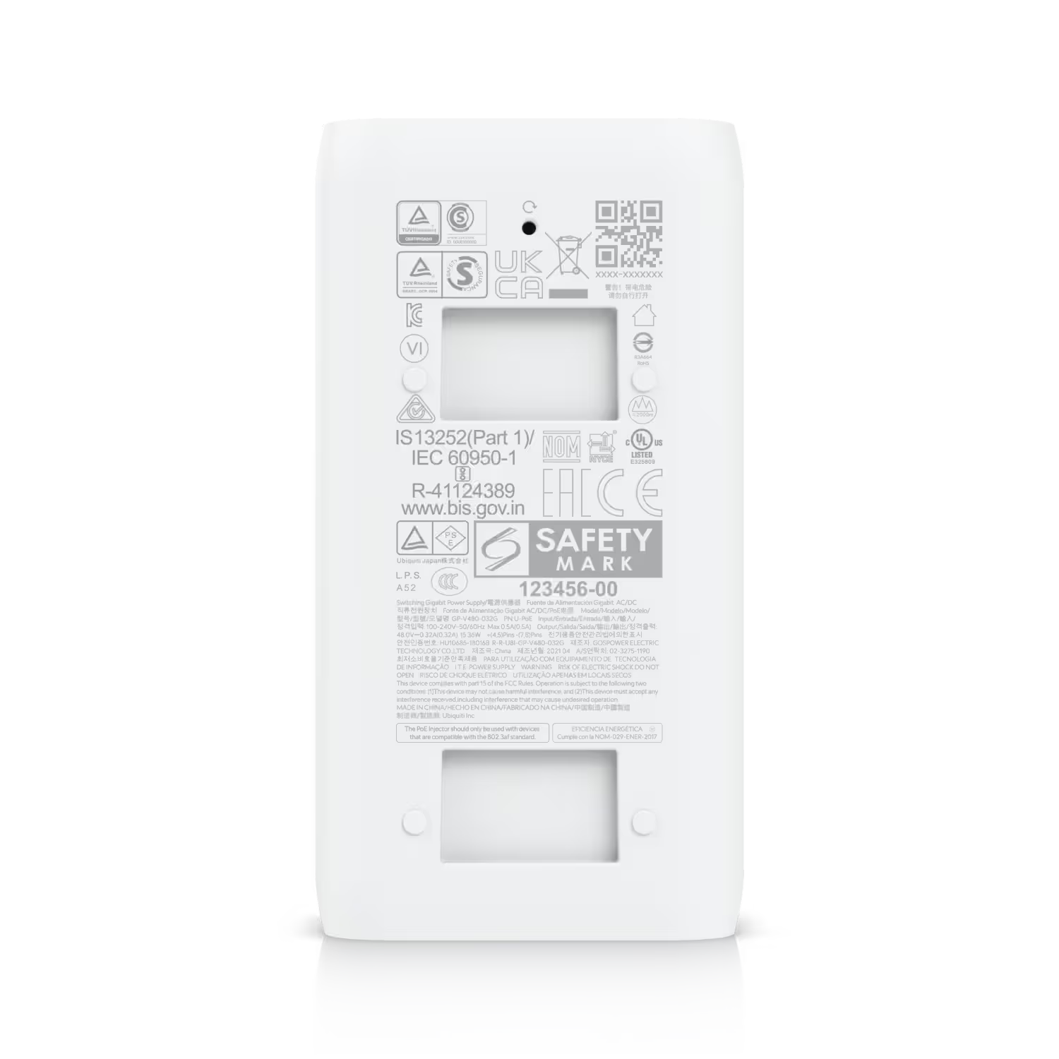 Ubiquiti Gigabit PoE Adapter 48V 15W in use with network equipment.