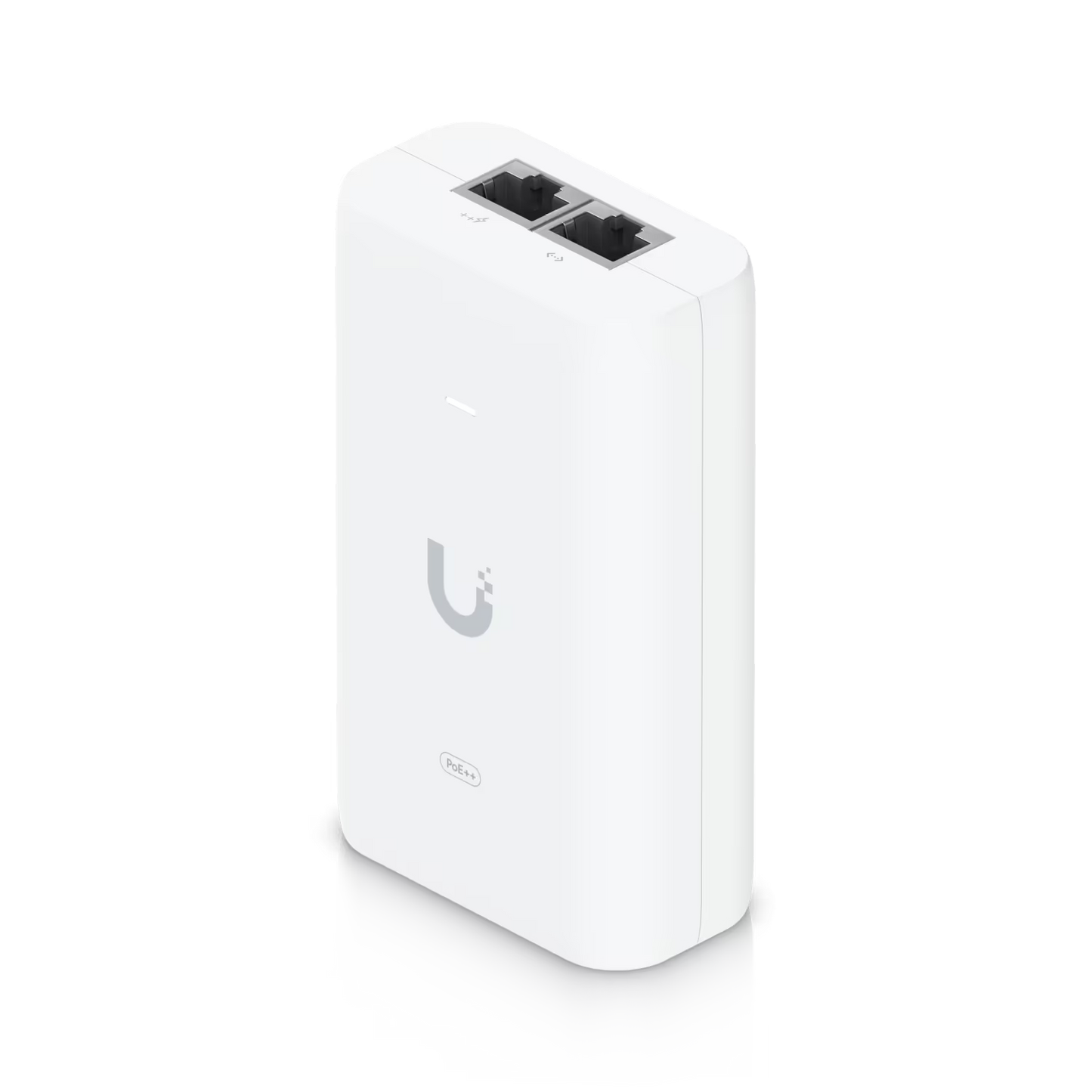Front view of the Ubiquiti Gigabit PoE Adapter 48V 60W, showcasing the design and ports.