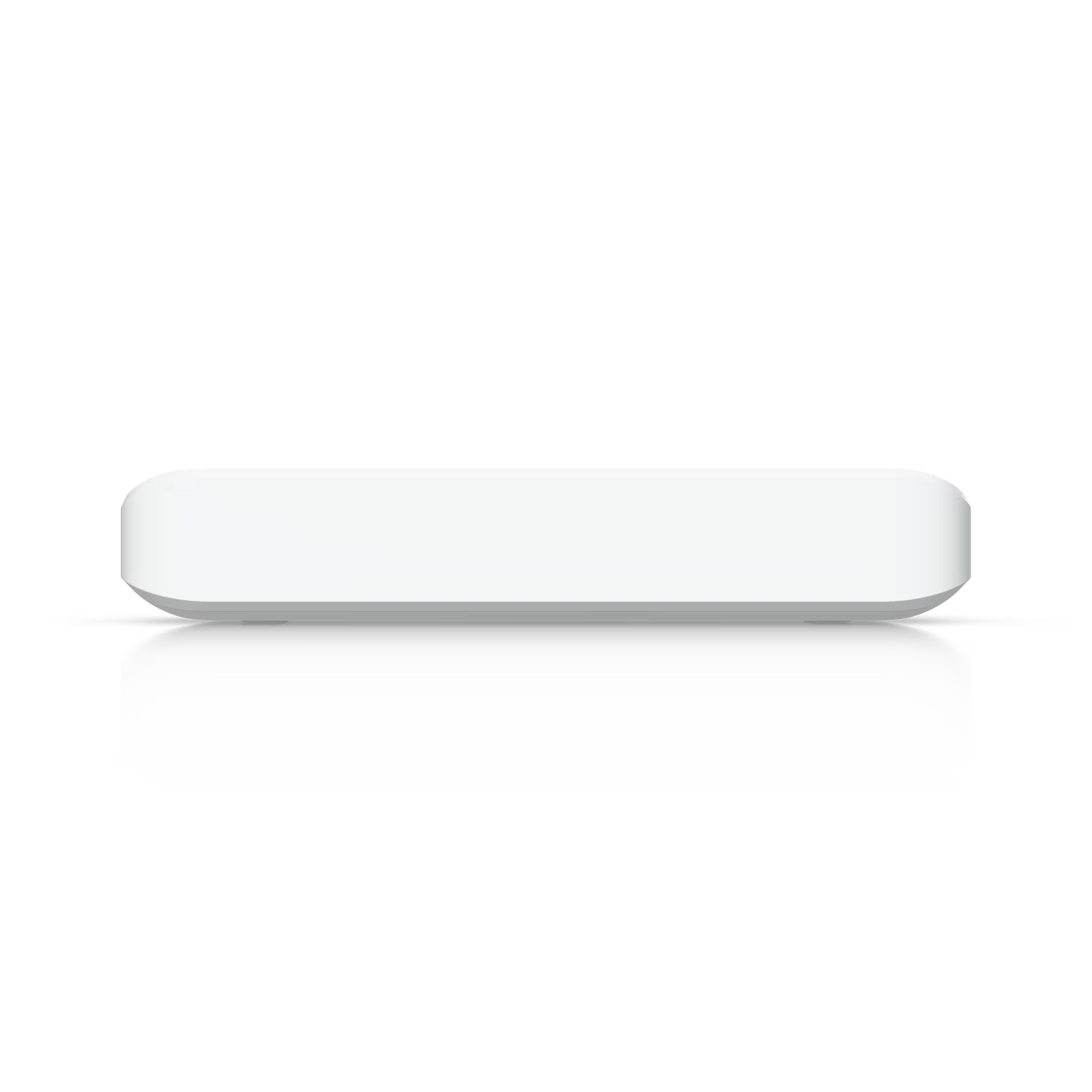 Side view of the Ubiquiti UniFi Flex Mini 5 Port Gigabit Switch displaying its slim profile.