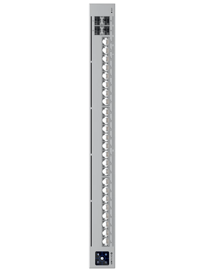 Side view of Ubiquiti UniFi Pro HD Switch showcasing its 24 ports and sleek design.