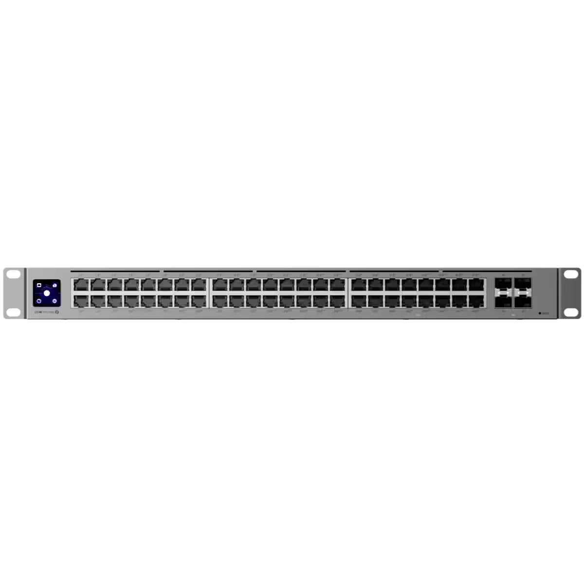 Front view of Ubiquiti UniFi Pro Max Switch 48 showing ports and design.