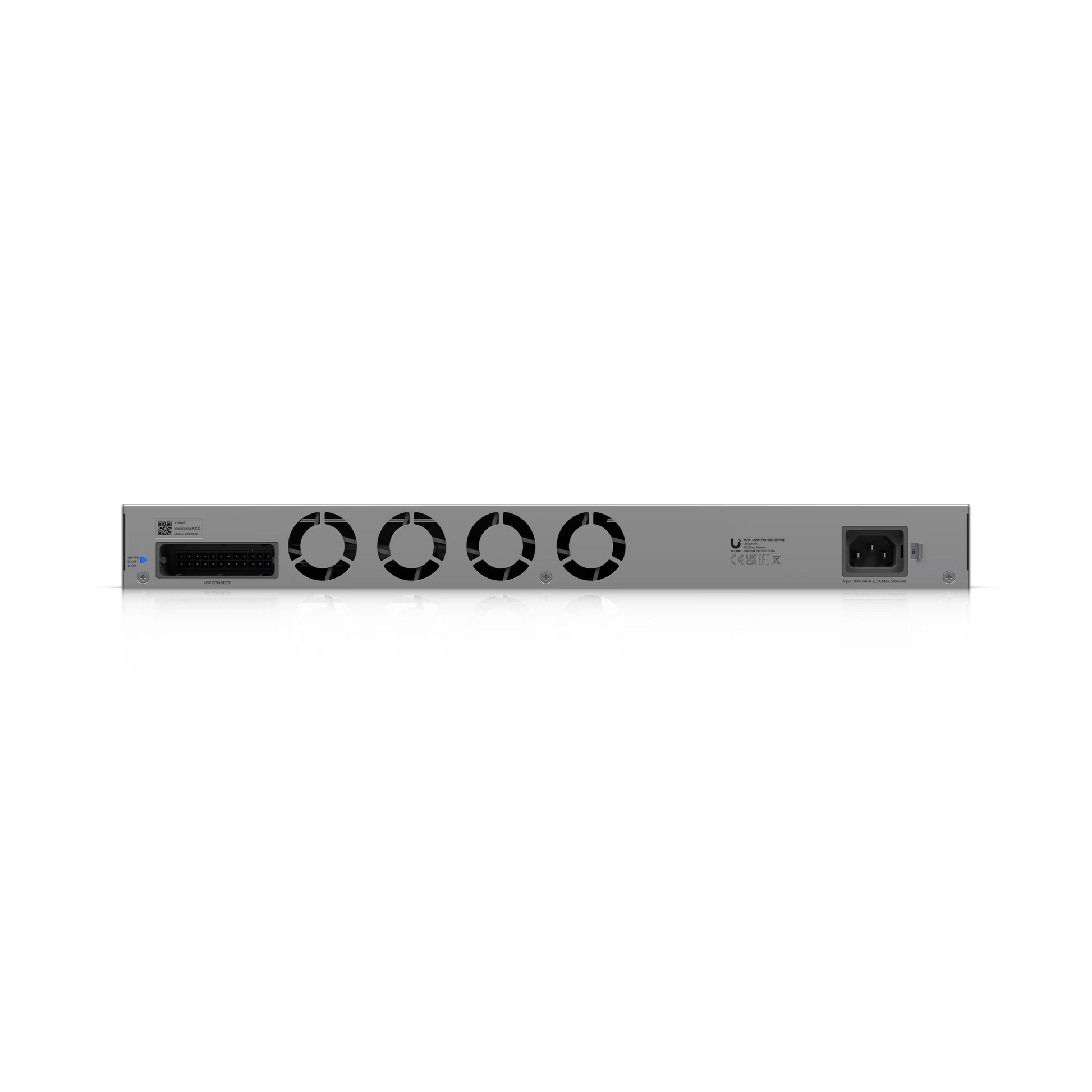 Product box of the Ubiquiti UniFi Pro XG Switch showing branding and specifications.