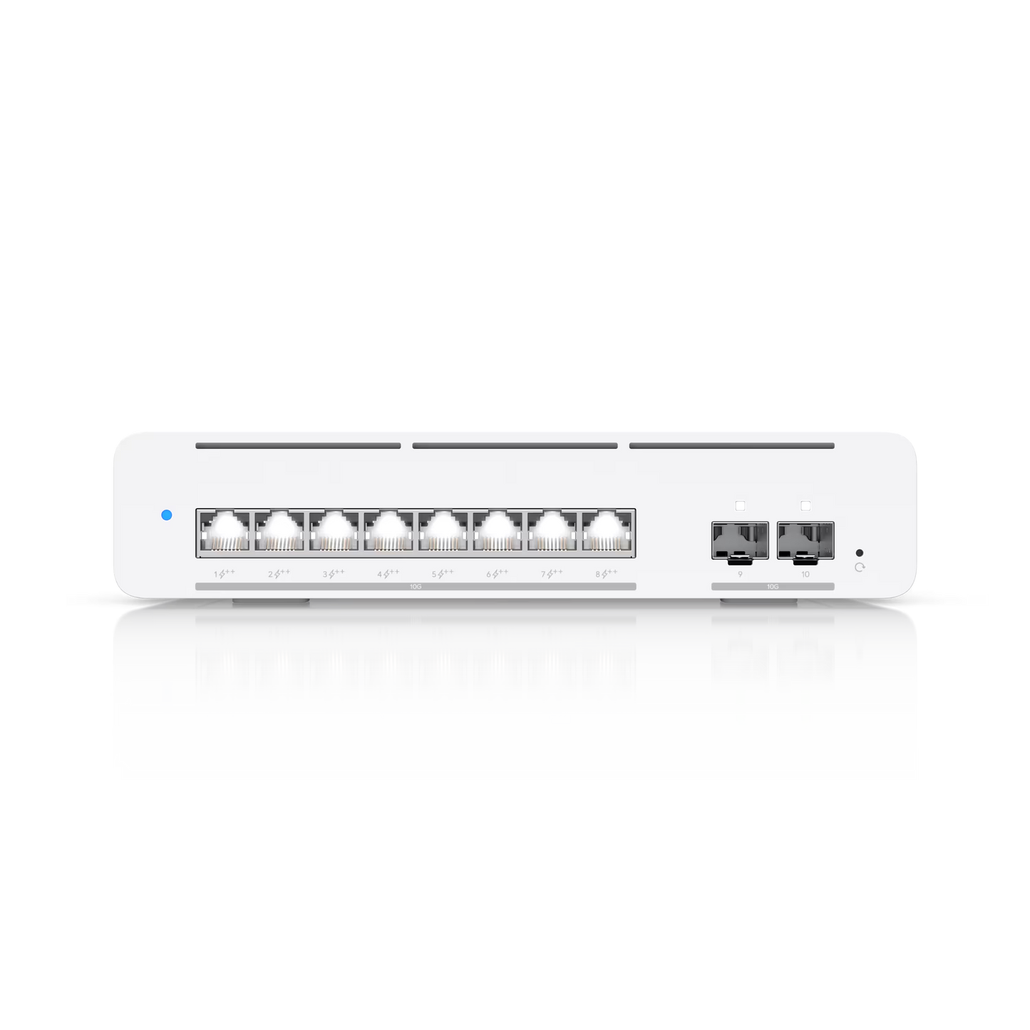 Back view of the Ubiquiti UniFi Pro XG Switch displaying the power input and additional ports.