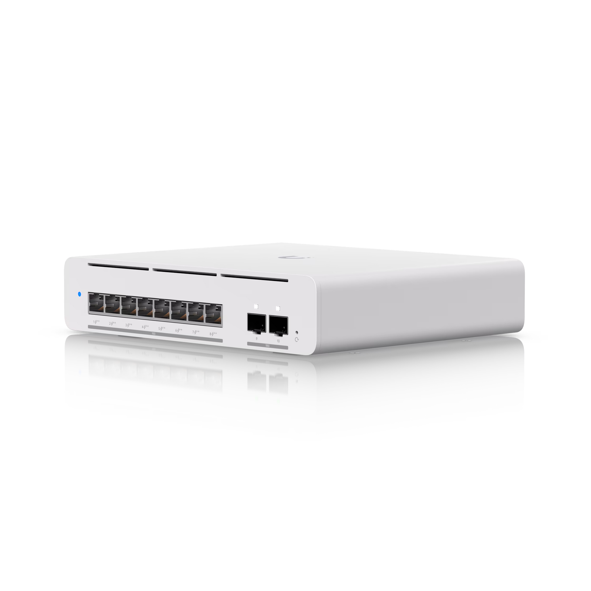 Front view of the Ubiquiti UniFi Pro XG Switch showing its ports and design.