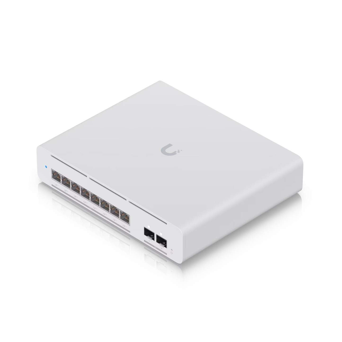 Top view of the Ubiquiti UniFi Pro XG Switch showcasing its cooling vents and layout.