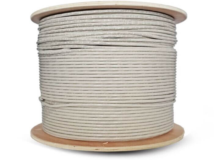 Linkbasic Cat6 500M Solid Grey UTP Cable displayed in the image.