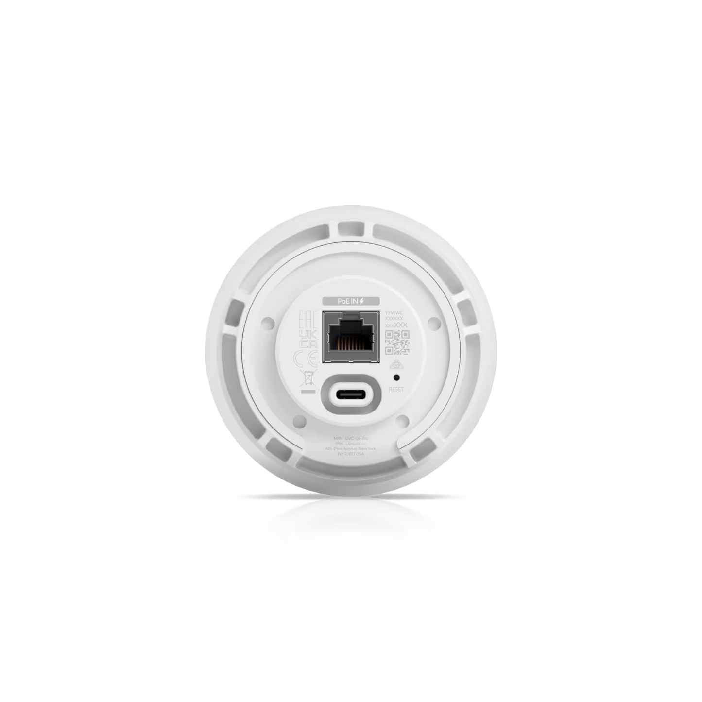 Close-up of the lens of the Ubiquiti UniFi Protect G5 Pro 8MP IP Camera, emphasizing its high-resolution capabilities.