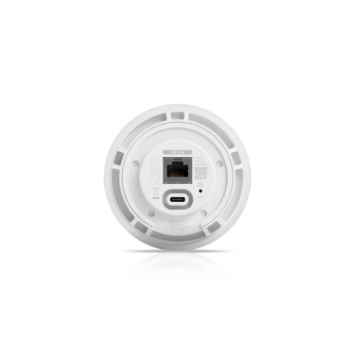 Close-up of the lens of the Ubiquiti UniFi Protect G5 Pro 8MP IP Camera, emphasizing its high-resolution capabilities.