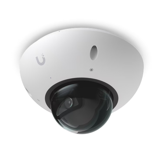 Front view of the Ubiquiti UniFi Protect G6 Dome 8MP IP Camera in white.