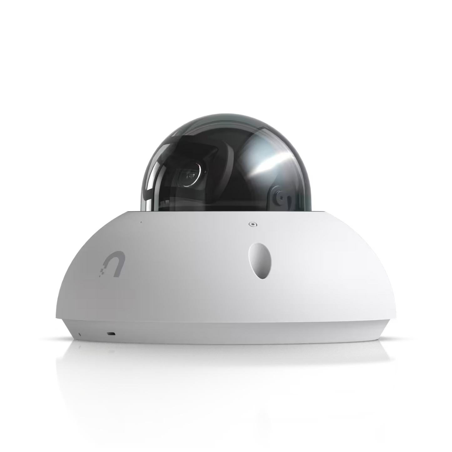 Side view of the Ubiquiti UniFi Protect G6 Dome 8MP IP Camera showing its sleek design.