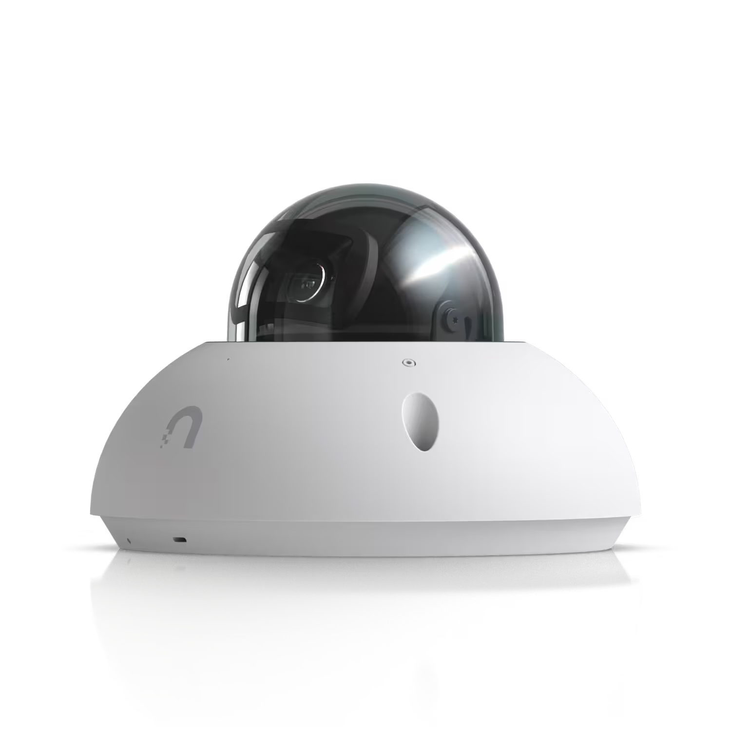 Side view of the Ubiquiti UniFi Protect G6 Dome 8MP IP Camera showing its sleek design.