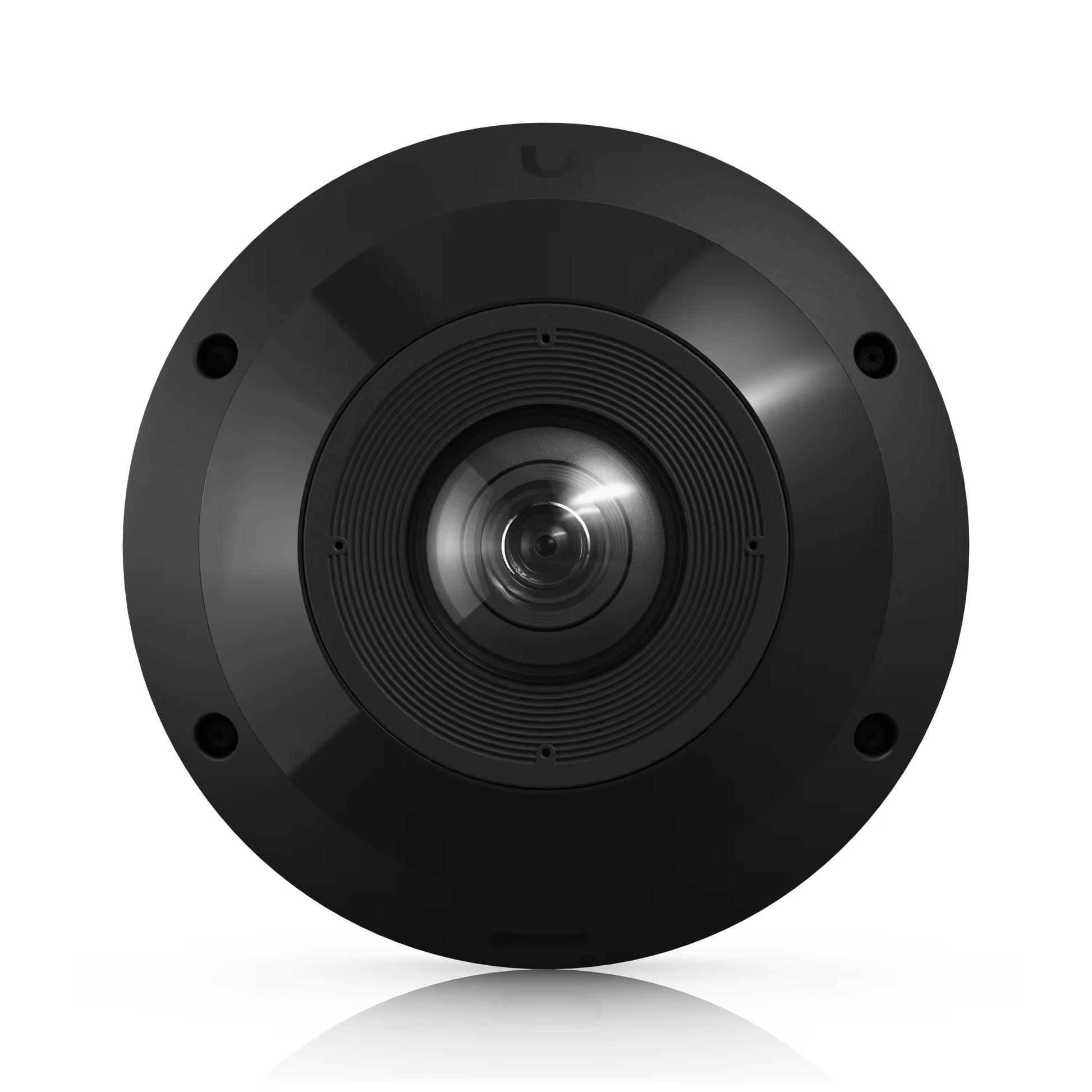 Front view of the Ubiquiti UniFi Protect G6 Pro 360 Black IP Camera showing its sleek design and lens.