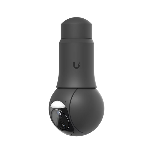 Ubiquiti UniFi Protect G6 PTZ 8MP Black IP Camera demonstrating angle adjustment features.