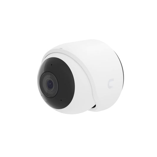 Front view of the Ubiquiti UniFi Protect G6 Turret White 8MP IP Camera.