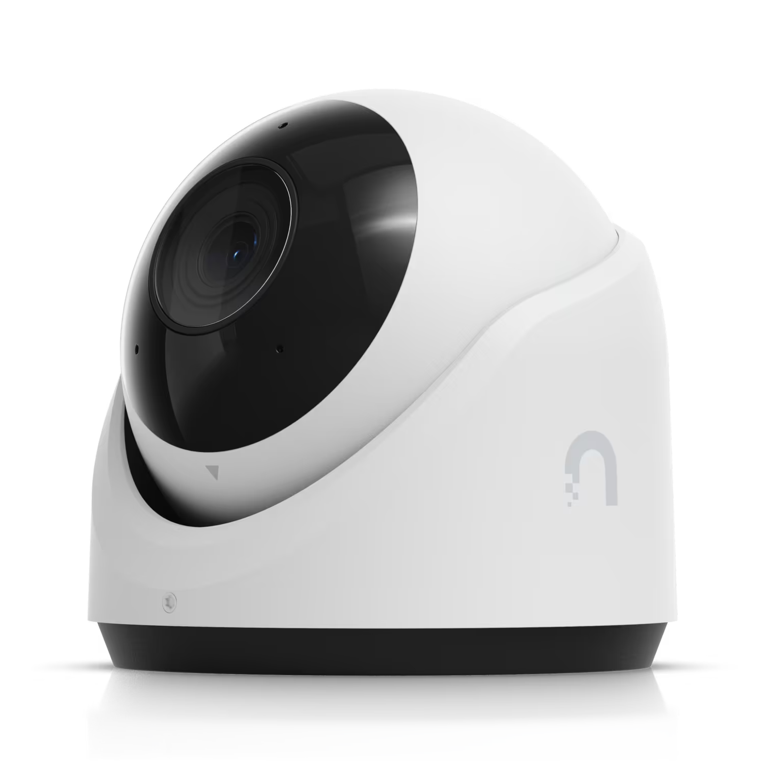 Ubiquiti UniFi Protect G6 Turret White 8MP IP Camera installed on a wall.