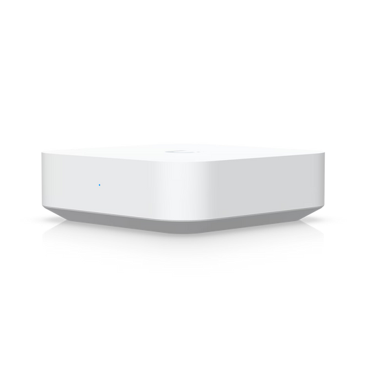 Front view of the Ubiquiti UniFi Security Gateway Lite showcasing its sleek design.
