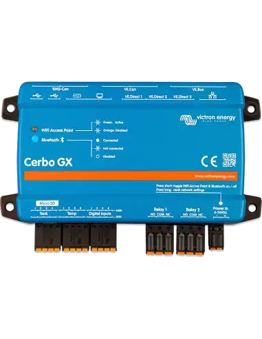 Victron Cerbo GX Control Unit, a device used for monitoring and controlling energy systems.