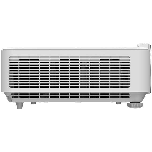 Vivitek DU3661Z WUXGA Laser DLP Projector showcasing its design and features, including high brightness of 5000 lumens and a contrast ratio of 20,000:1.