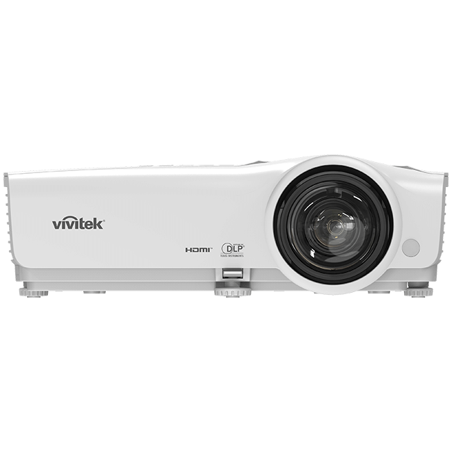 Vivitek DW284 ST WXGA Short Throw DLP Projector featuring 3600 Lumens brightness and 20000:1 contrast ratio.
