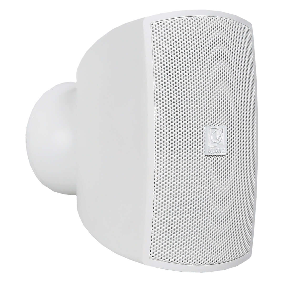 AUDAC ATEO2D Compact Wall Speaker in white with CleverMount feature, designed for easy installation and optimal sound quality.