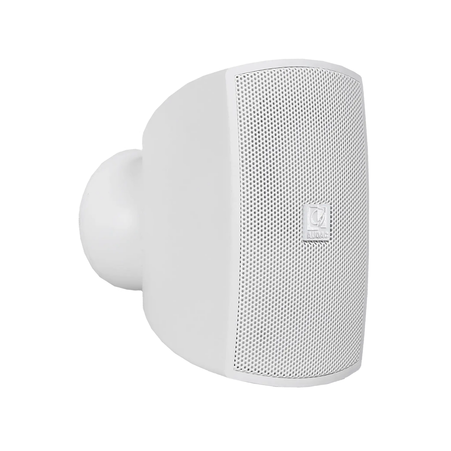 AUDAC ATEO2 Compact Wall Speaker in white with CleverMount 2, designed for wall installation and featuring an 8 Ohm impedance.