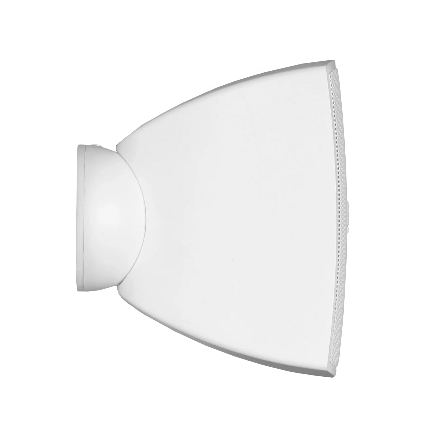 AUDAC ATEO2 Compact Wall Speaker in white, featuring the CleverMount 2 system, displayed from the side.