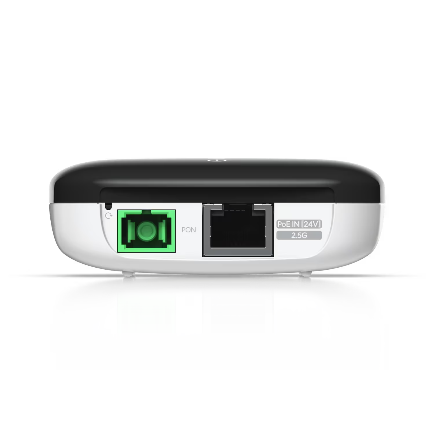 Ubiquiti UISP WaveFiber SC/APC 2.5Gbps Ethernet ONU front view with clear visibility of ports and design.