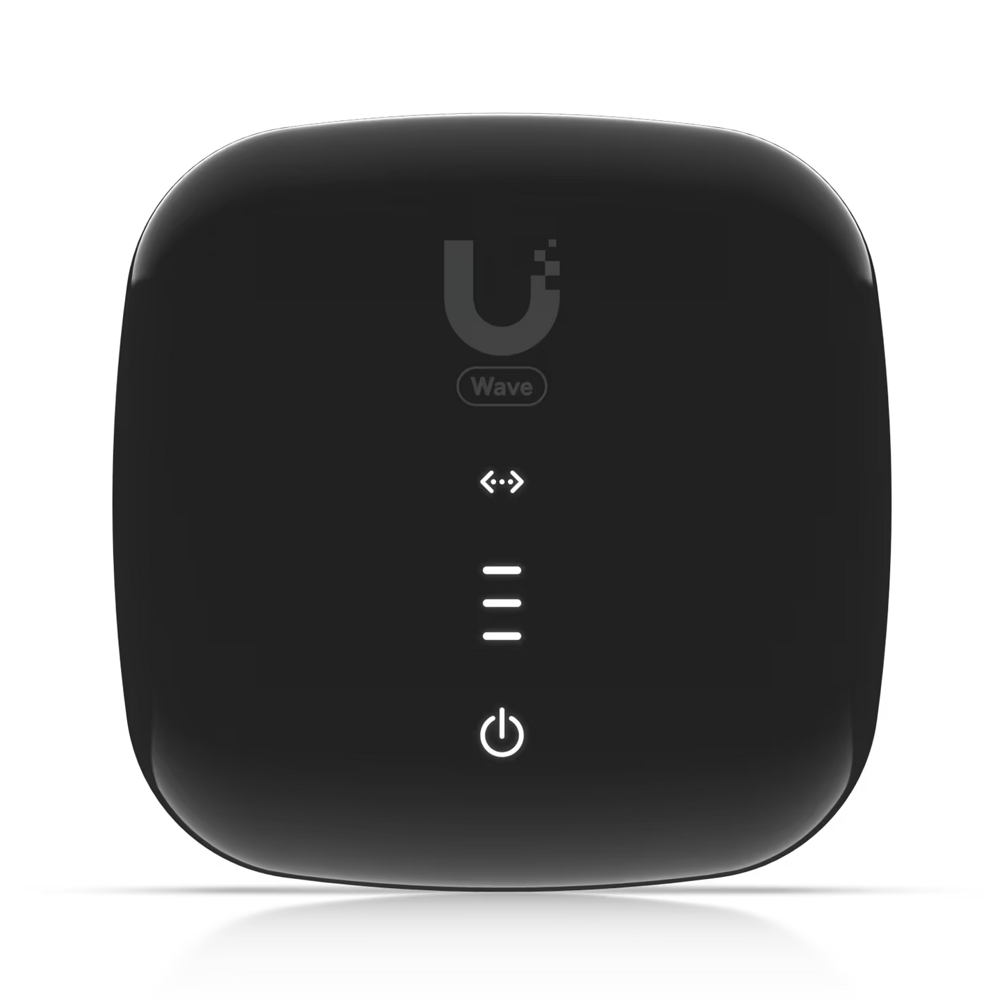 Close-up of the Ubiquiti UISP WaveFiber SC/APC 2.5Gbps Ethernet ONU illustrating the detailed port configuration.