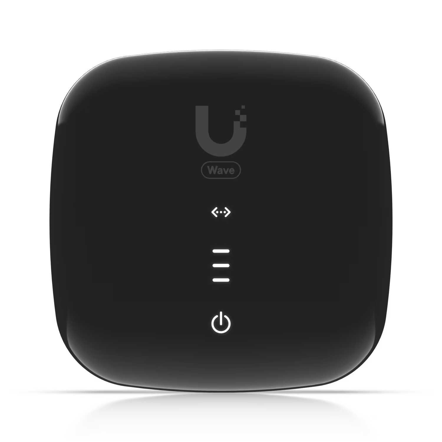 Close-up of the Ubiquiti UISP WaveFiber SC/APC 2.5Gbps Ethernet ONU illustrating the detailed port configuration.