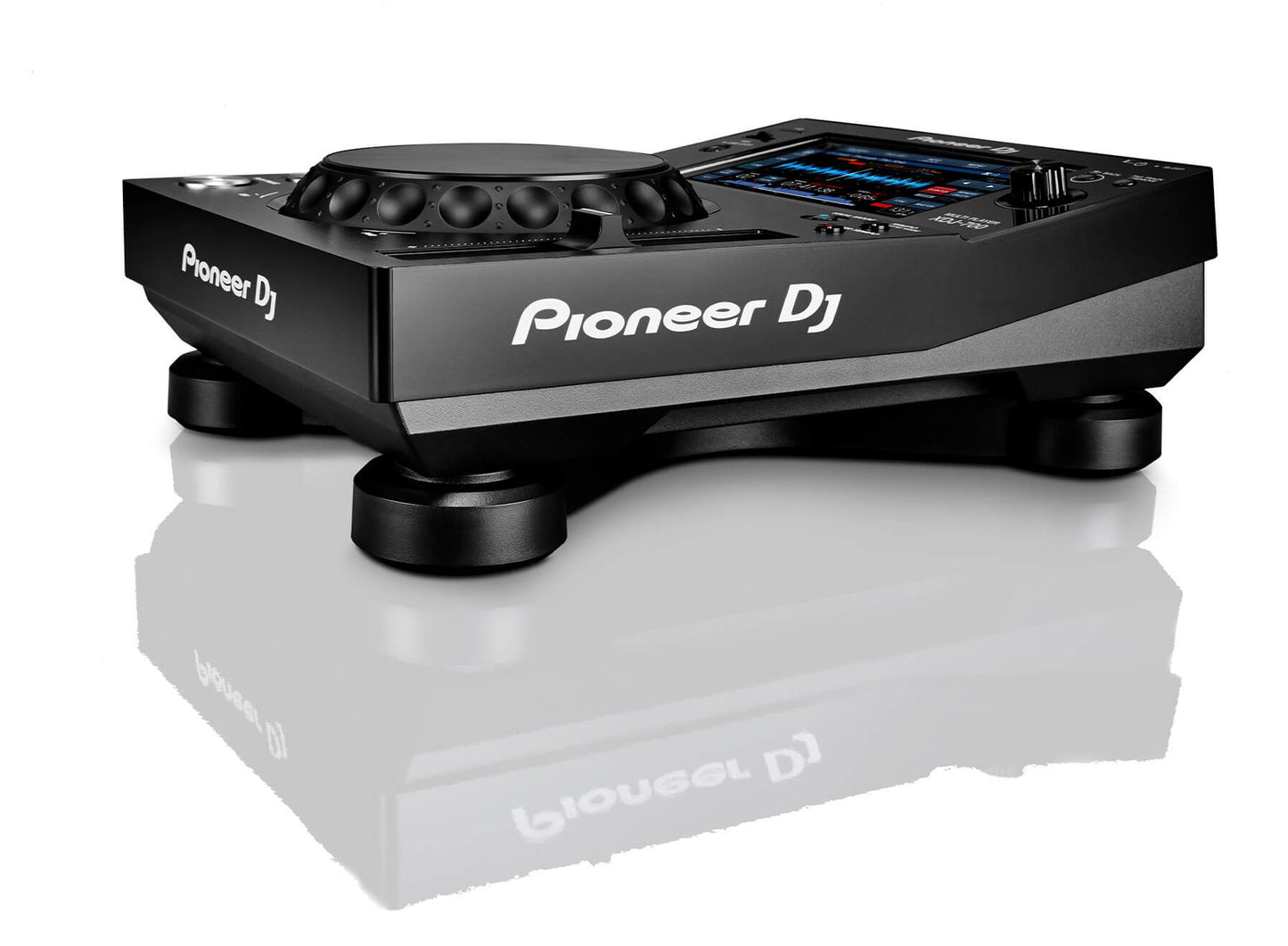 Pioneer XDJ-700 Compact Performance Multi Player featuring a 7-inch touchscreen, showcasing its sleek design and advanced functionality.