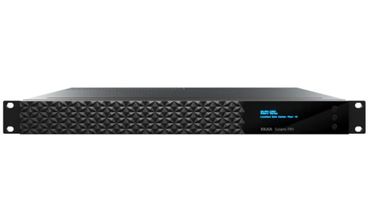Xilica Solaro FR1, a 64x64 Dante DSP featuring dual NIC, modular I/O, and HearClear AEC technology.