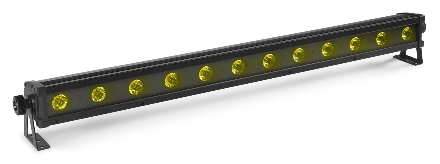 Front angled view of the beamZ LCB128IP LED Bar IP65 12x 8W RGBA for versatile indoor and outdoor lighting applications 1.