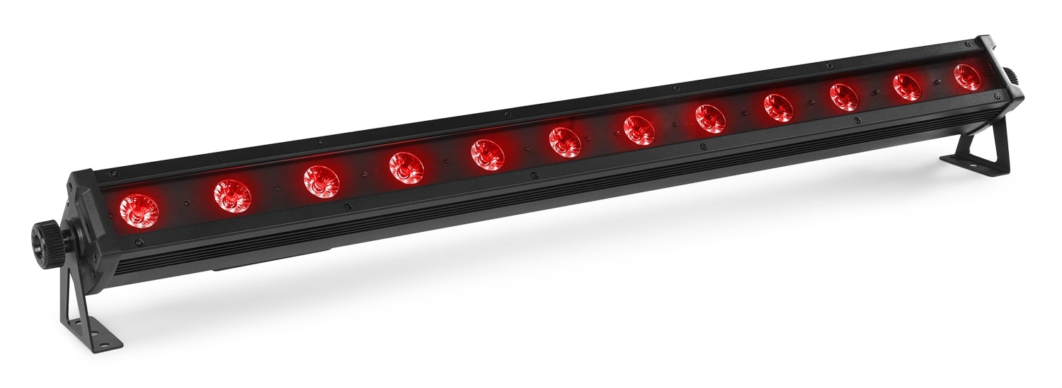 Front angled view of the beamZ LCB128IP LED Bar IP65 12x 8W RGBA for versatile indoor and outdoor lighting applications 2.